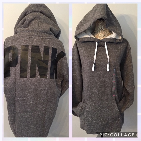 PINK Victoria's Secret Sweaters - PINK Campus Sherpa Lined Hood Pullover